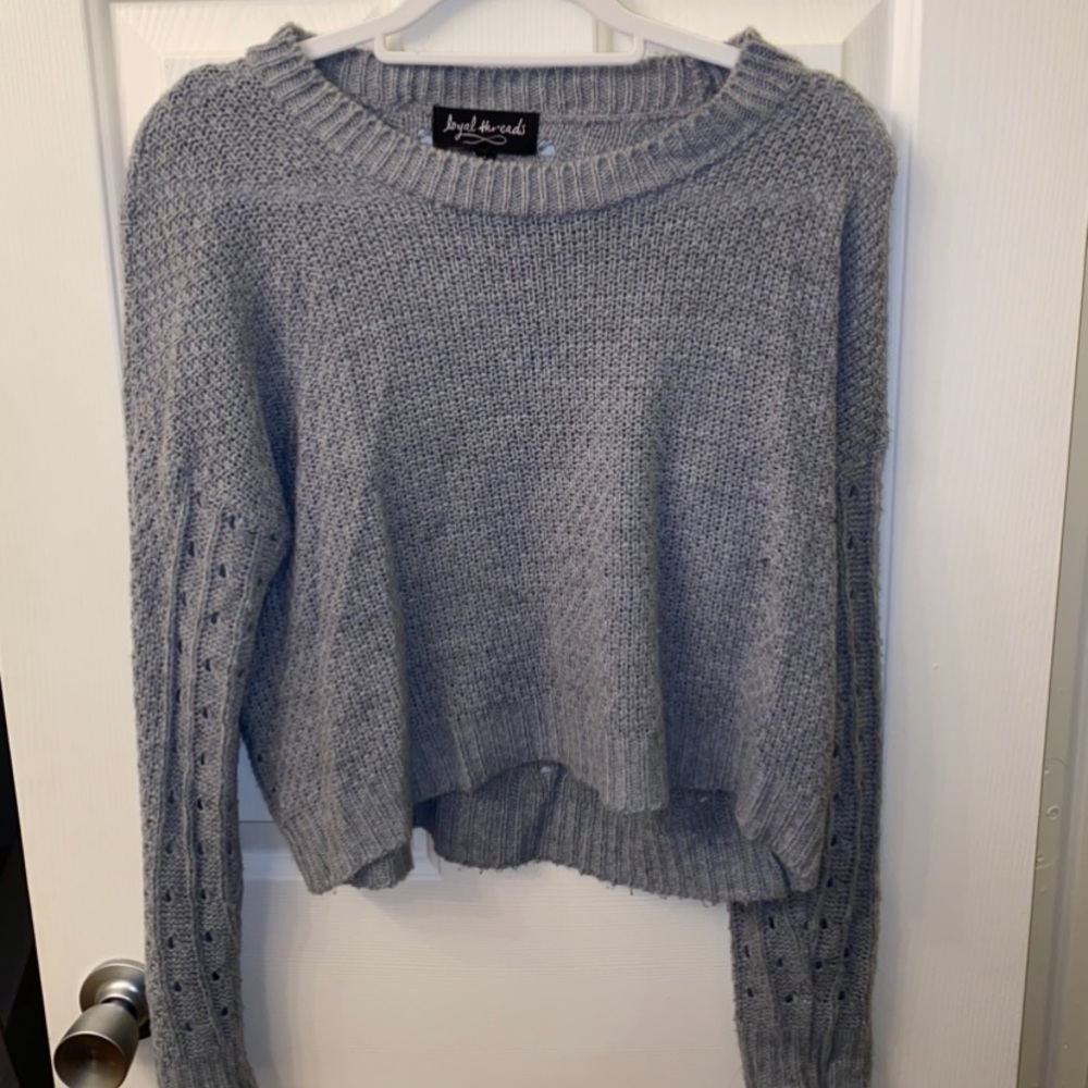 Grey Cropped Sweater